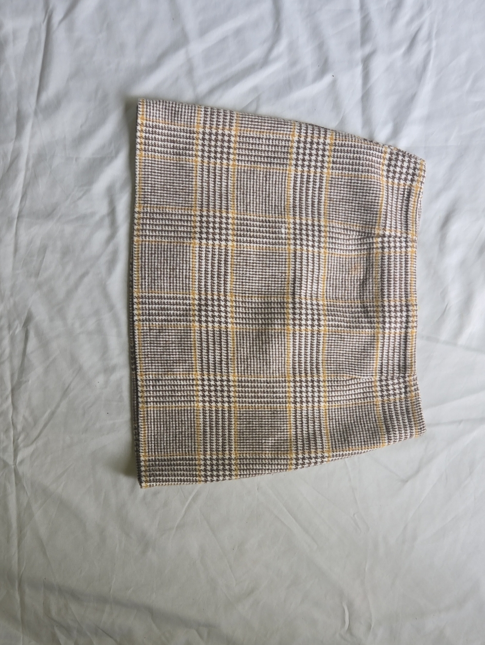 Plaid Mini Skirt with Yellow Accents - Women's Skirt